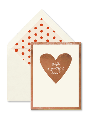 With A Grateful Heart Greeting Card, Blank Single Folded Card - Bensgarden.com