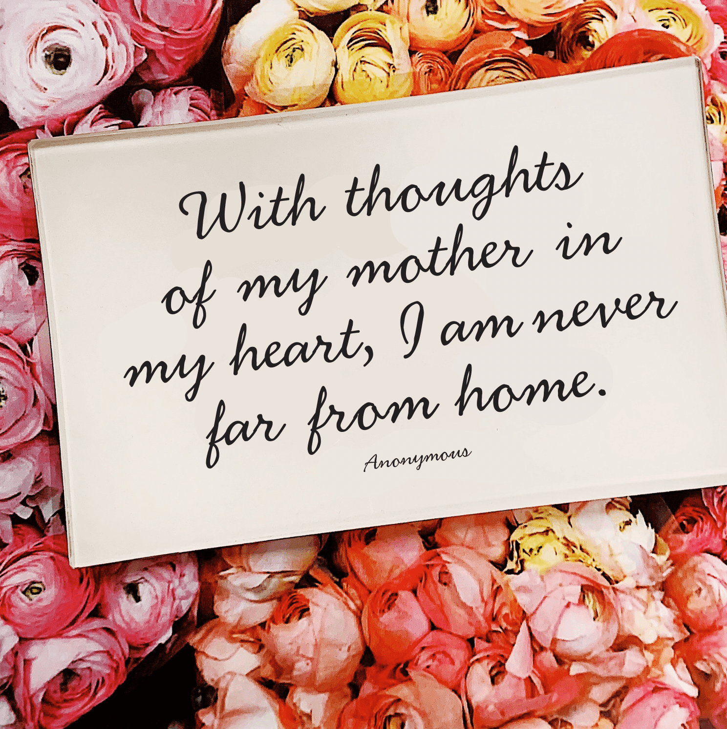 With Thoughts Of My Mother Decoupage Glass Tray - Bensgarden.com