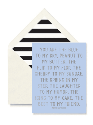 You Are The Blue To My Sky Greeting Card, Single Folded Card - Bensgarden.com
