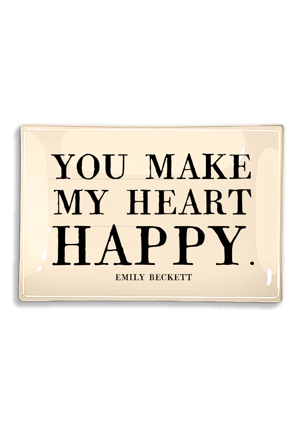 You Make My Heart Happy Decoupage Glass Tray - Bensgarden.com