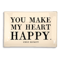 You Make My Heart Happy Decoupage Glass Tray - Bensgarden.com