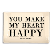 You Make My Heart Happy Decoupage Glass Tray - Bensgarden.com