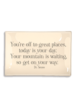 You're Off To Great Places Decoupage Glass Tray - Bensgarden.com