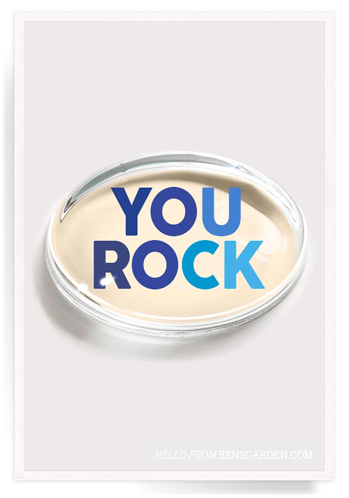 You Rock Blue Crystal Dome Paperweight - Bensgarden.com