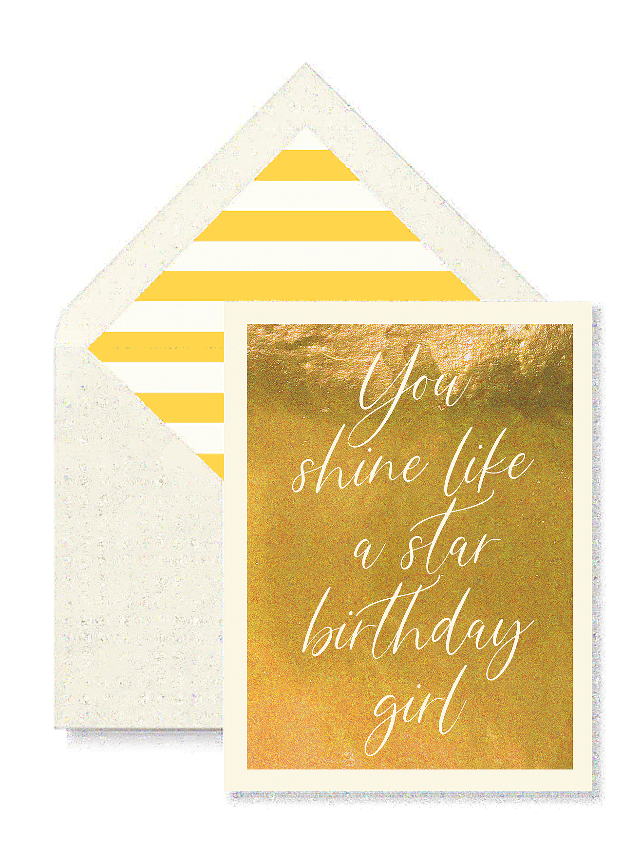 You Shine Like A Star Birthday Girl Greeting Card, Blank Single Folded Card - Bensgarden.com