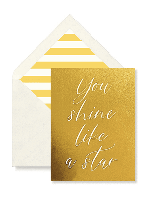 You Shine Like A Star Greeting Card, Single Folded Card or Boxed Set of 8 - Bensgarden.com