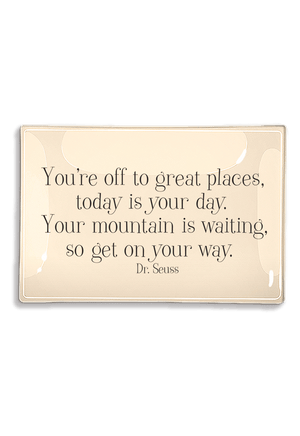You're Off To Great Places Decoupage Glass Tray - Bensgarden.com
